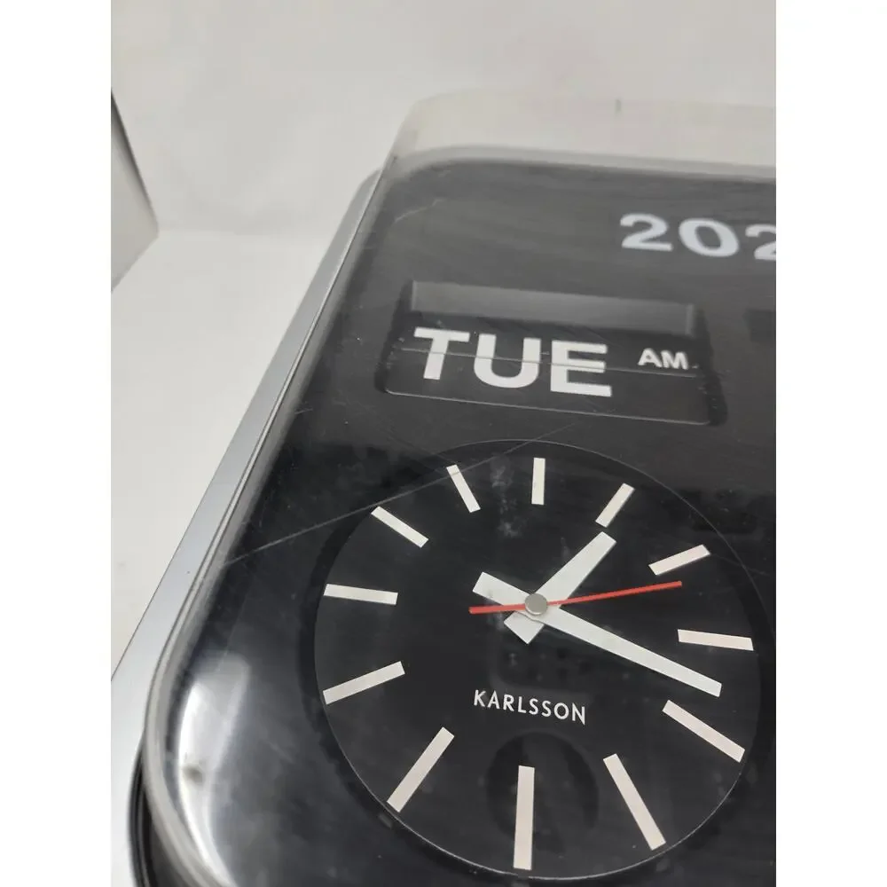 Karlsson Big Flip Retro Calendar Wall Clock Tested and working